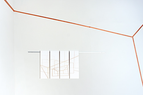 Loopen 2015
vierteilig, Lasergravur in Karton 300g, Aluminiumschiene, 70 x 92 cm